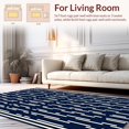 thumbnail image 2 of ODIKA 3'x5' Machine Washable Non-Slip Area Rug, Modern Honeycomb Trellis with Elongated Hexagonal Web Design High Traffic Rug with Pad, Blue, 377975, 2 of 8