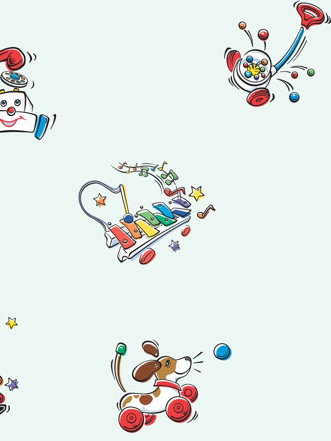 Animated Toys Removable Vinyl Wallpaper By Fisher-Price - Sky