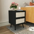 thumbnail image 3 of YOCWO Nightstand Set of 2 with 2 Drawer for Bedroom, Bedside Table, Black, 15.75"W* 13.78"D*21.65"H, 3 of 9