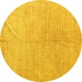 thumbnail image 1 of Ahgly Company Indoor Round Abstract Yellow Modern Area Rugs, 3' Round, 1 of 4