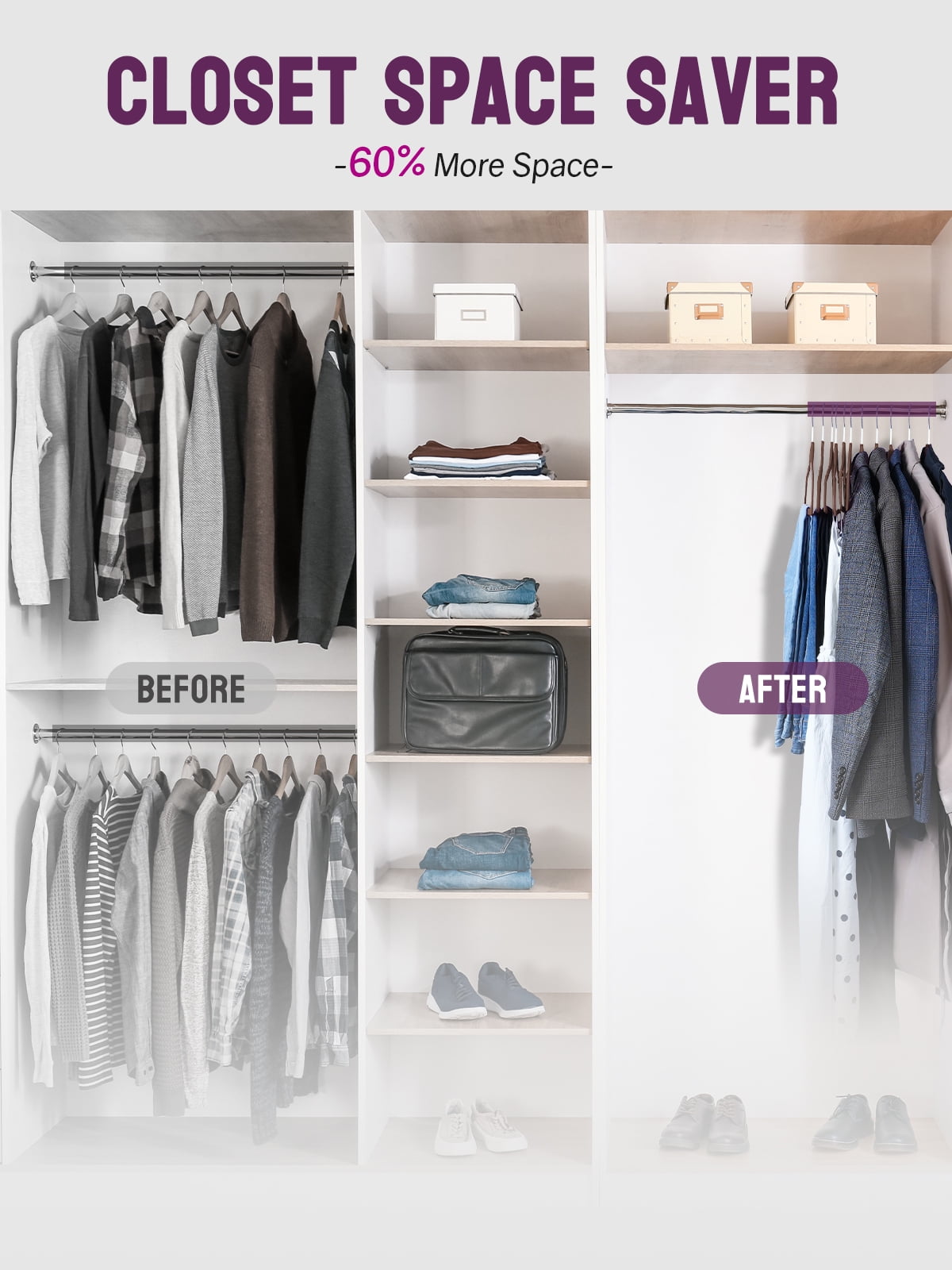 HOUSE DAY Taupe Velvet Hangers 60 Pack, Premium Clothes Hangers Non-Slip Felt Hangers, Sturdy Hangers Heavy Duty Coat Hangers, Durable Suit Hangers for Space Saving, No Hanger Marks 360 Rotating Hook