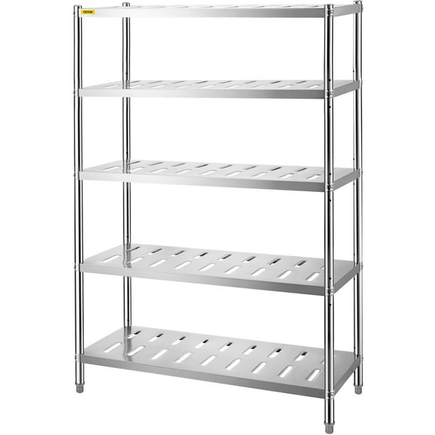 Vevor Storage Shelf 5 Tier, Stainless Steel Storage Bookcase