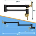thumbnail image 2 of Pot Filler Faucet Black and Gold Commercial Wall Mount Stove Faucet Wall Mount Kitchen Sink Pot Filler Facuet, 2 of 3