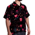 thumbnail image 2 of Valentine's Day Love ECG Men's Printed Button Down Short Sleeve Casual Summer Beach Shirt - Unisex, 2 of 6