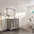 thumbnail image 3 of Eviva Elite Princeton 36" Grey Solid Wood Bathroom Vanity Set with Double OG White Carrera Marble Top, 3 of 8