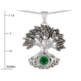thumbnail image 2 of Star K Tree Of Life Good Luck Pendant Necklace With 7mm Round Simulated Emerald, 2 of 9