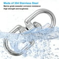 thumbnail image 4 of Uxcell Double Ended Swivel Eye Hook M4 Working Load 65kg/143 lbs 304 Stainless Steel Eye to Eye Swivel Shackle 8Pcs, 4 of 6