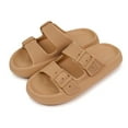 thumbnail image 6 of BERANMEY Double Buckle Adjustable Slides Sandals for Women and Men Casual Pillow Slippers for Women EVA Flat Slides Sandals, 6 of 6