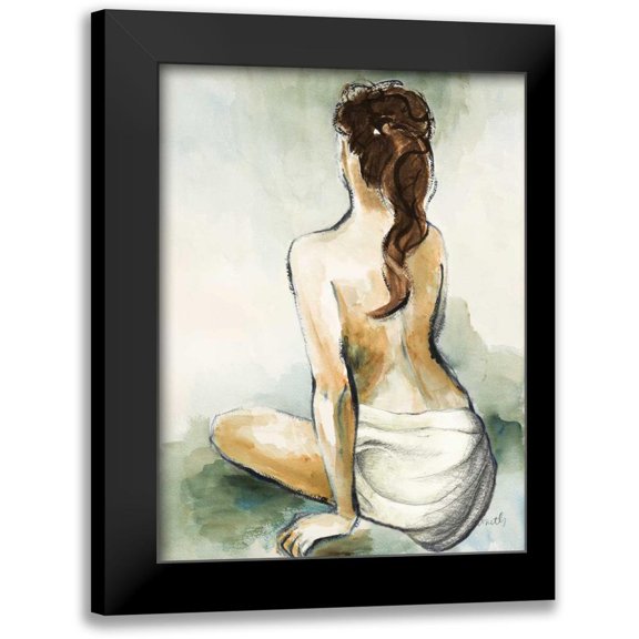 Loreth, Lanie 12x14 Black Modern Framed Museum Art Print Titled - Woman Sitting II