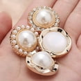 thumbnail image 3 of 5PCS Gold White Pearl Buttons Fastener - Versatile Sewing Accessories for DIY Garment, Clothing, Handmade Projects, and Scrapbooking, 3 of 6