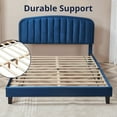 thumbnail image 5 of Intexca Queen Size Velvet Bed Frame, Adjustable Headboard, Wood Slats (Blue), 5 of 5