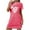 Hot Pink, variant on Xfvqtps Valentine's Day Nightgown for Women Plus Size Stripe Love Print Short Sleeve Crew Neck Solid Color Lightweight Soft Comfortable Pajamas Black
