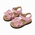 thumbnail image 3 of TOWED22 Toddler Girls Sandals Little Girl Summer Flat Sandal Baby Open Toe Outdoor Beach Holiday Dress Shoes Pink,7, 3 of 6