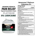 thumbnail image 2 of Hempvana Platinum Maximum-Strength 5% Lidocaine Relief Cream, 4X Hemp Seed Oil, 2 of 3