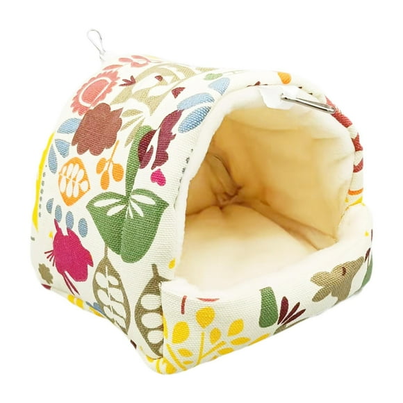 Yinanstore Guinea Pig House,Guinea Pig Cave Bed,Mini House Hut,Warm Guinea Pig Hideout,Hamster Warm Nest for Small Pets Cage Accessories M