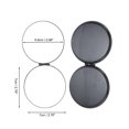 thumbnail image 2 of Unique Bargains 1 Pc Women Large Round Folding Makeup Mirror for Travel Vacation Black Stainless Steel Glass, 2 of 3