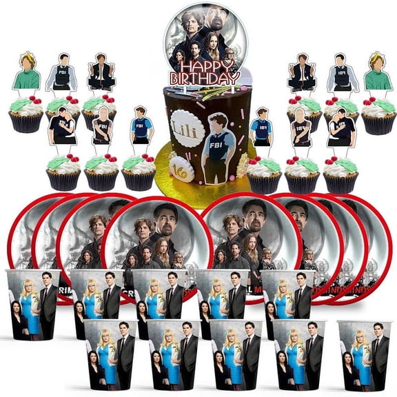 Criminal Minds Birthday Cups Party Supplies Plates Fans Decorations Cake Topper Decor