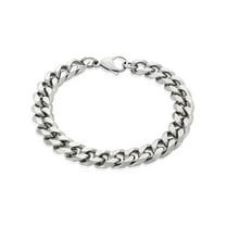 Crucible Jewelry Men's Beveled Curb Chain Stainless Steel Bracelet (10mm) - 8.5 Inches