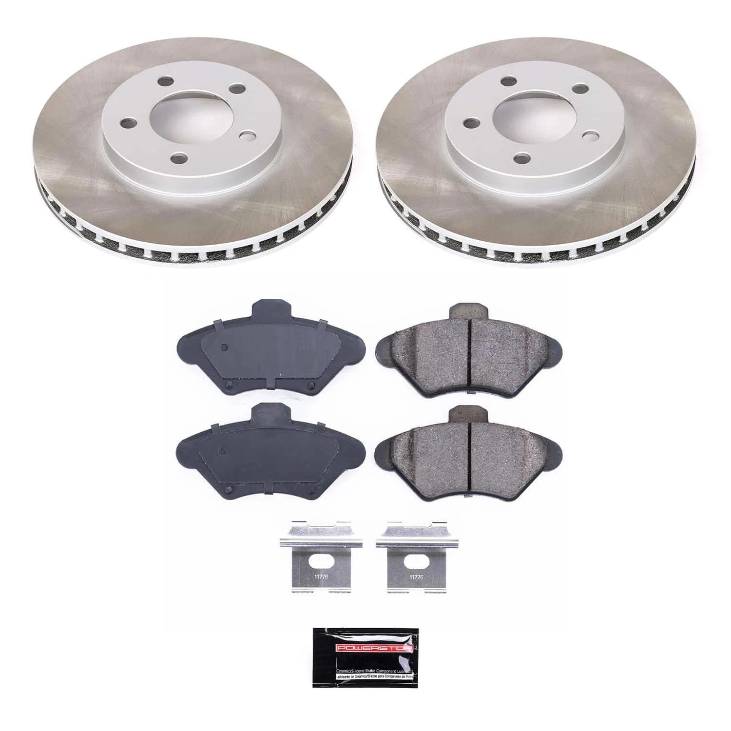 PowerStop Front Semi-Coated Rotor and Low-Dust Ceramic Brake Pad Kit SC1325