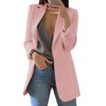 thumbnail image 4 of Sarkoyar Long Sleeve Big Pockets Mid-Length Suit Jacket Office Work Lapel Open Stitch Cardigan Blazer Outerwear, 4 of 7