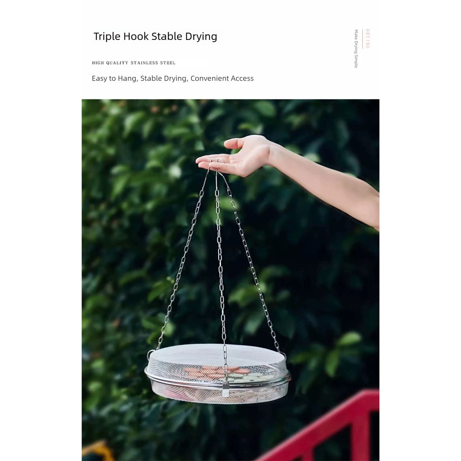 Foldable Stainless Steel Kitchen Drying Rack Dehydrator Basket for Fruits Vegetables Countertop Storage