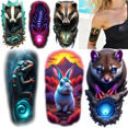 thumbnail image 2 of 3 Realistic Temporary Tattoos Waterproof Long Lasting Body Stickers Land Animal Rabbit Mouse Marmot Adult Men Women Tattoo Sticker Arm Leg Thigh Back, 2 of 4