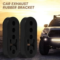 CIVG 2pcs Exhaust Hangers Universal Rear Exhaust Repair Hanger 4 Holes 12mm Car Exhaust Mount Brackets High Density Rubber Muffler Hanger for Protecting Car Exhaust System (Black)