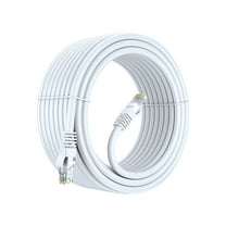 Cat 6 Ethernet Cable 40 Ft, 100% Pure Copper, Cat6 Cable LAN Cable, Internet Cable, Patch Cable and Network Cable - UTP (White) 40 Feet