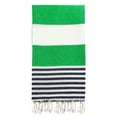 thumbnail image 1 of Swan Comfort 100% Cotton Pestemal Turkish Bath & Beach Towel, 39" x 70" - Green - Navy Blue, 1 of 6