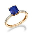 thumbnail image 2 of 1.50 Carat 7x5mm Emerald Cut Blue Sapphire Engagement Ring in 10k Rose Gold, 2 of 2