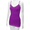 thumbnail image 4 of Bozzolo Women Junior & Plus Adjustable Spaghetti Strap Lace Trim Tunic Tank Top Camisoles, 4 of 5