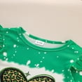 thumbnail image 5 of ZEHJUHAN Newborn Baby Girl's Clover & Leopard Print Romper Crew Neck Ruffle Long Sleeve Bell Bottom Onesie Green，0-3M, 5 of 10
