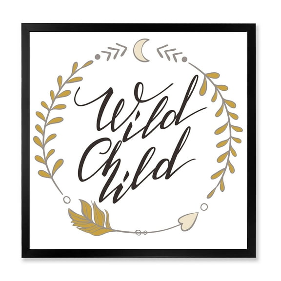 Designart 'Wild Child Under Arrows Circled' Traditional Framed Art Print