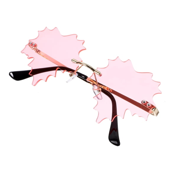 KALLORY Pink Metal Frameless Rimless Sunglasses 1Pcs Trendy Eye Protection for Adult Women Parties Themed Events
