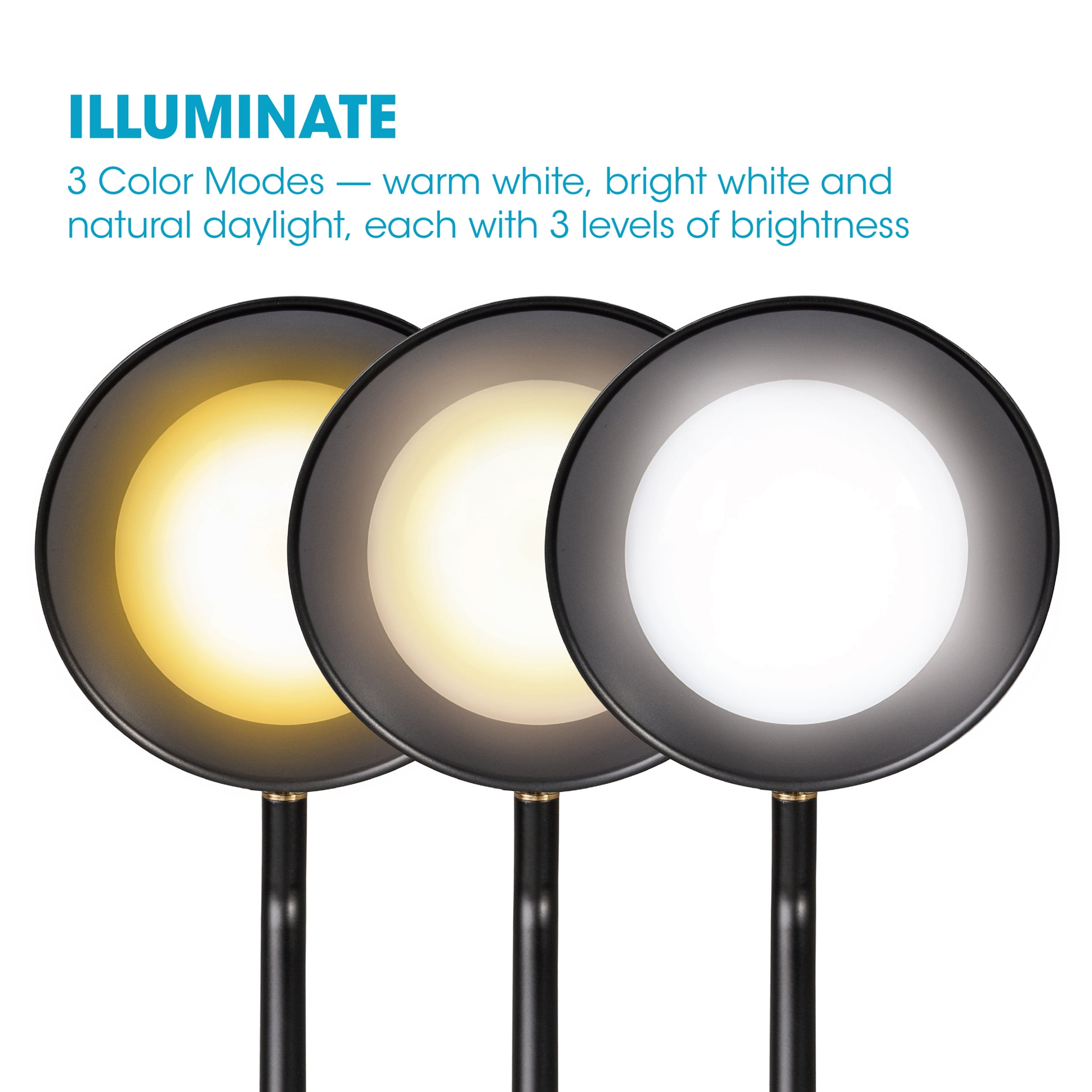 OttLite Merge LED Desk Lamp with USB and Wireless Charging