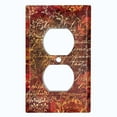 thumbnail image 2 of Metal Light Switch Plate Outlet Cover (Red Wallpaper Letter Damask LET002), 2 of 13