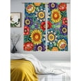 thumbnail image 3 of Boho Colorful Floral Sheer Curtains 72 Inch Length 2 Panels Set Window Treatments, Spring Flower Botanical Sunflowers Plant Rod Pocket Semi Curtains for Living Room/Bedroom/Kitchen, 104"W x 72"L, 3 of 7