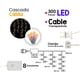 thumbnail image 3 of Cascada Luz Led Blanca Cálida 300 Focos 8 Funciones Importadora La Merced Modelo L554489 Cable Transparente 6 m, 3 of 4