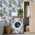 thumbnail image 4 of Peel and Stick Wallpaper Soft Blue Beige Floral White Wall Mural 17.7in x 9.8ft Self Adhesive Removable Wall Paper Renter Friendly Wallpaper for Bedroom Livingroom, 4 of 8