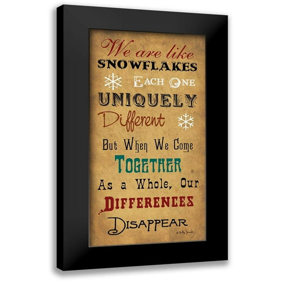 Jacobs, Billy 9x14 Black Modern Framed Museum Art Print Titled - Uniquely Different