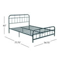 thumbnail image 4 of Christopher Knight Home Full Size Metal Platform Bed Frame, Round Corner Headboard and Footboard, Antique Blue, 4 of 6