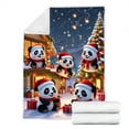 thumbnail image 3 of XFHLMJFF Christmas Decorations Panda Printed Blanket Cute Winter Leisure Soft Warm Blanket With Santa Hat for Sofa Bedroom Living Room 1Pc, 3 of 4