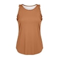 thumbnail image 5 of Workout Tops for Women Ruffle Sleeveless Racerback Crewneck Casual Loose Running Gym Athletic Tee Shirts Loose Fit Yoga Shirt, 5 of 6