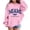 Pink, variant on Girls Boys Graphic Hooded Sweatshirt, Long Sleeve Soft Pullover Top with Pockets, Trendy Miami Letter Printed Casual Kids Clothes, Cute Preppy Tops