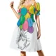 thumbnail image 1 of Vestido de manga corta de paloon volador, vestidos de mujer para mujer, vestido de noche para mujer, 1 of 8