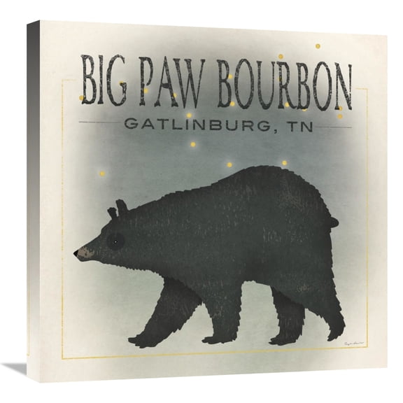 Global Gallery's 'Ursa Major Big Paw Bourbon' By Ryan Fowler Stretched Canvas Wall Art