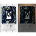 thumbnail image 2 of Blue Flowers Boston Terrier Ceramic Night Light, 2 of 2