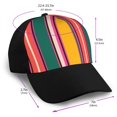 thumbnail image 2 of Naloa Vertical Stripes Adult adjustable Print Baseball Hat, Patchwork curved brim baseball capfor Men and Women, One Size, 2 of 5