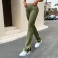 thumbnail image 6 of ZVAVZ Womens Plus Size Yoga Pants Fold-Over High Waist Bootcut Pants Lounge Y2K Low Rise Stretch Workout Flared Yoga Pants Bell Bottom Army Green,S, 6 of 6