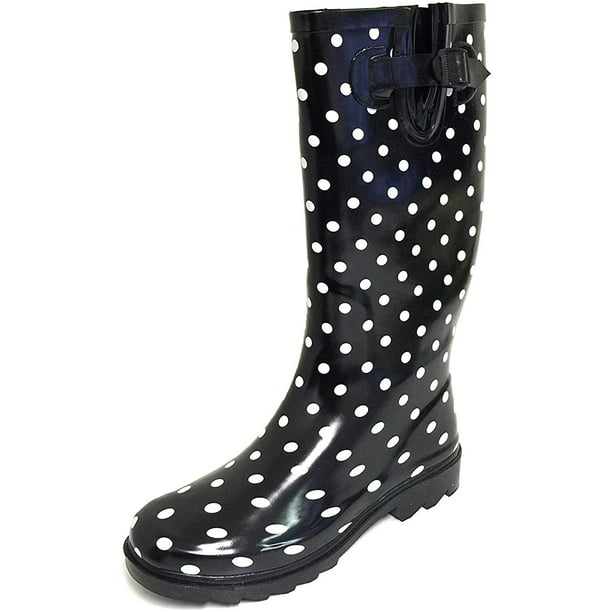 WRB - Women's Rain Boots Waterpoof Rubber Mid Calf Colors Wellie Snow ...